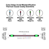 16 Fibers MPO/MTP APC Female OM4 Multimode 50/125 Fiber Patch Cord for 400G SR8