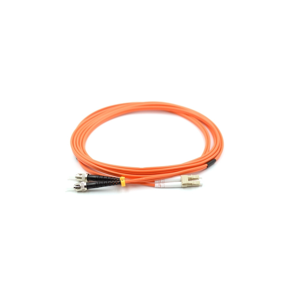 LC UPC to ST UPC Duplex OM1 Multimode PVC (OFNR) 2.0mm Fiber Optic Patch Cable