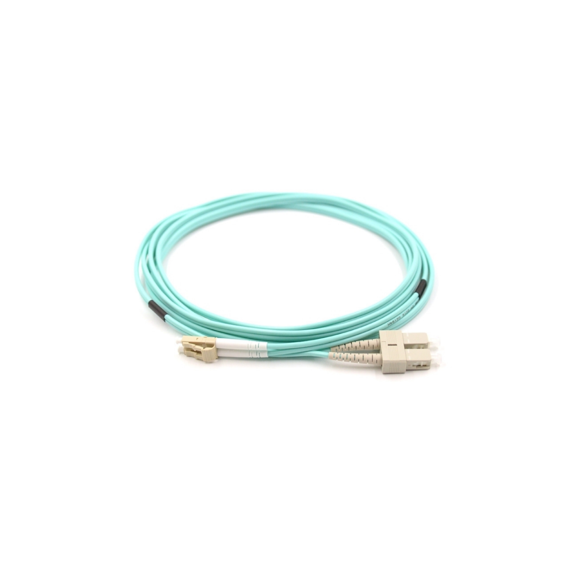 LC UPC to SC UPC Duplex OM4 Multimode PVC (OFNR) 2.0mm Fiber Optic Patch Cable