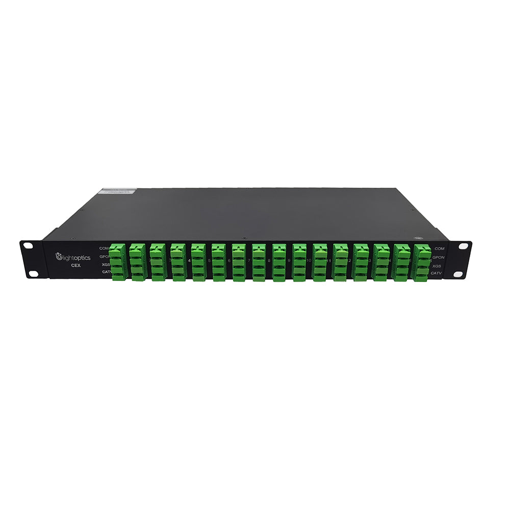 16x GPON+XGS-PON+CATV (1550nm) CEx WDM Multiplexer 1U 19'' Rack