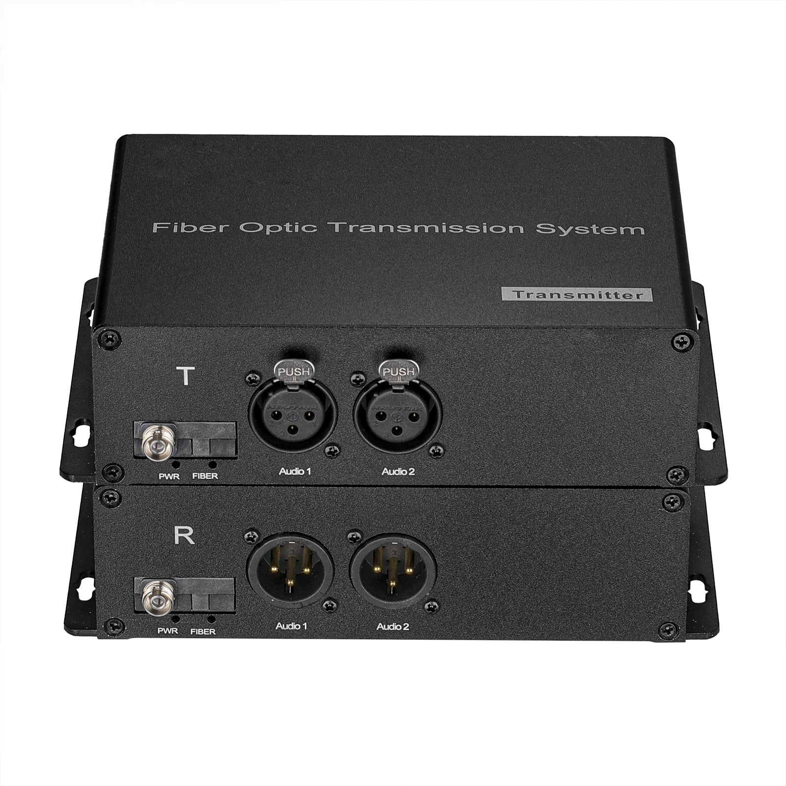 2 Channel Broadcast XLR Audio over Fiber Optical Converter 20km
