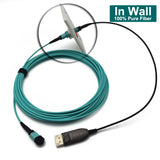 8K DisplayPort 1.4 100% Pure Fiber Optical Fiber Cable w/ Detachable MPO Fiber Extenders