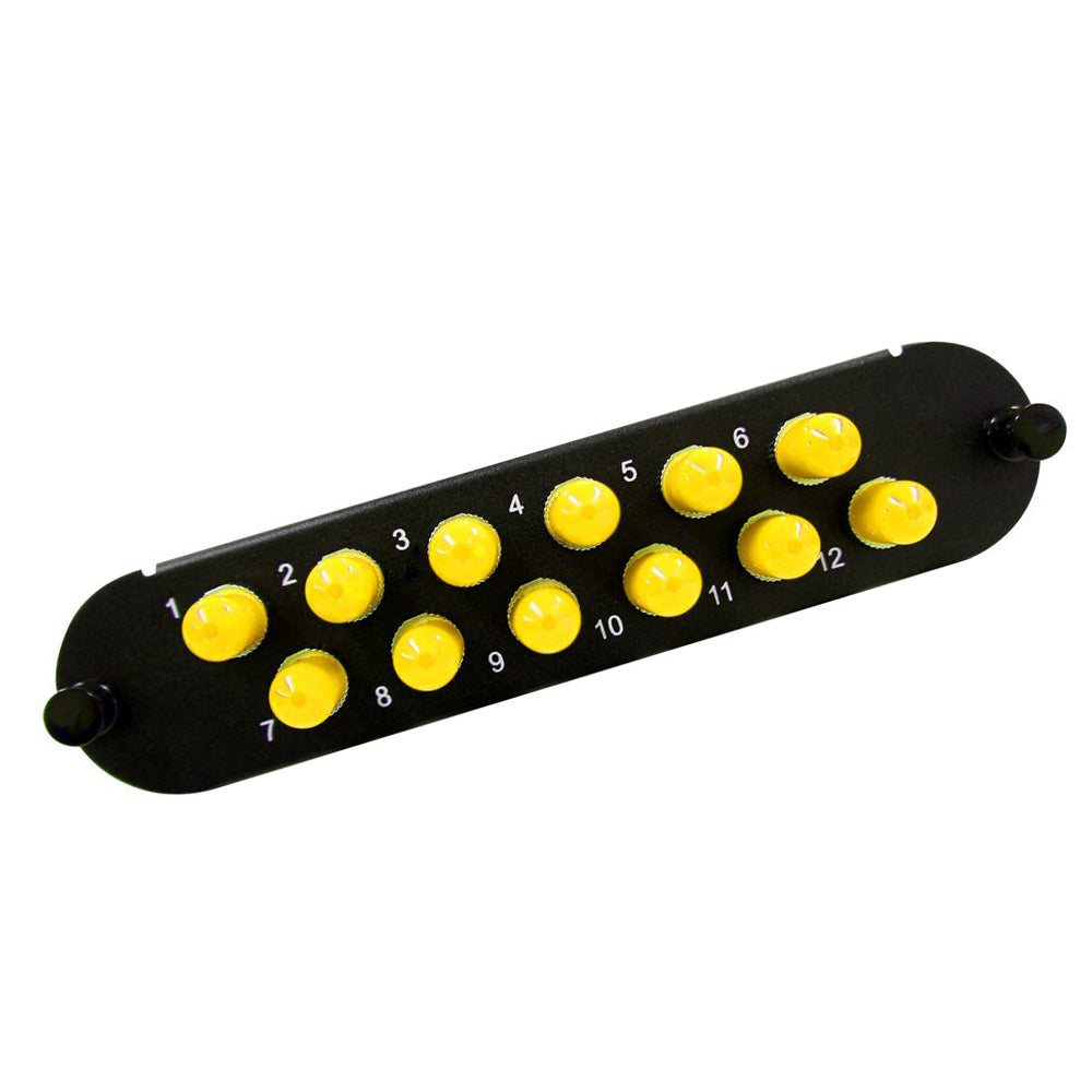 Corning® CCH Compatible Fiber Adapter Panel with 12 ST Simplex Adapters/Ports