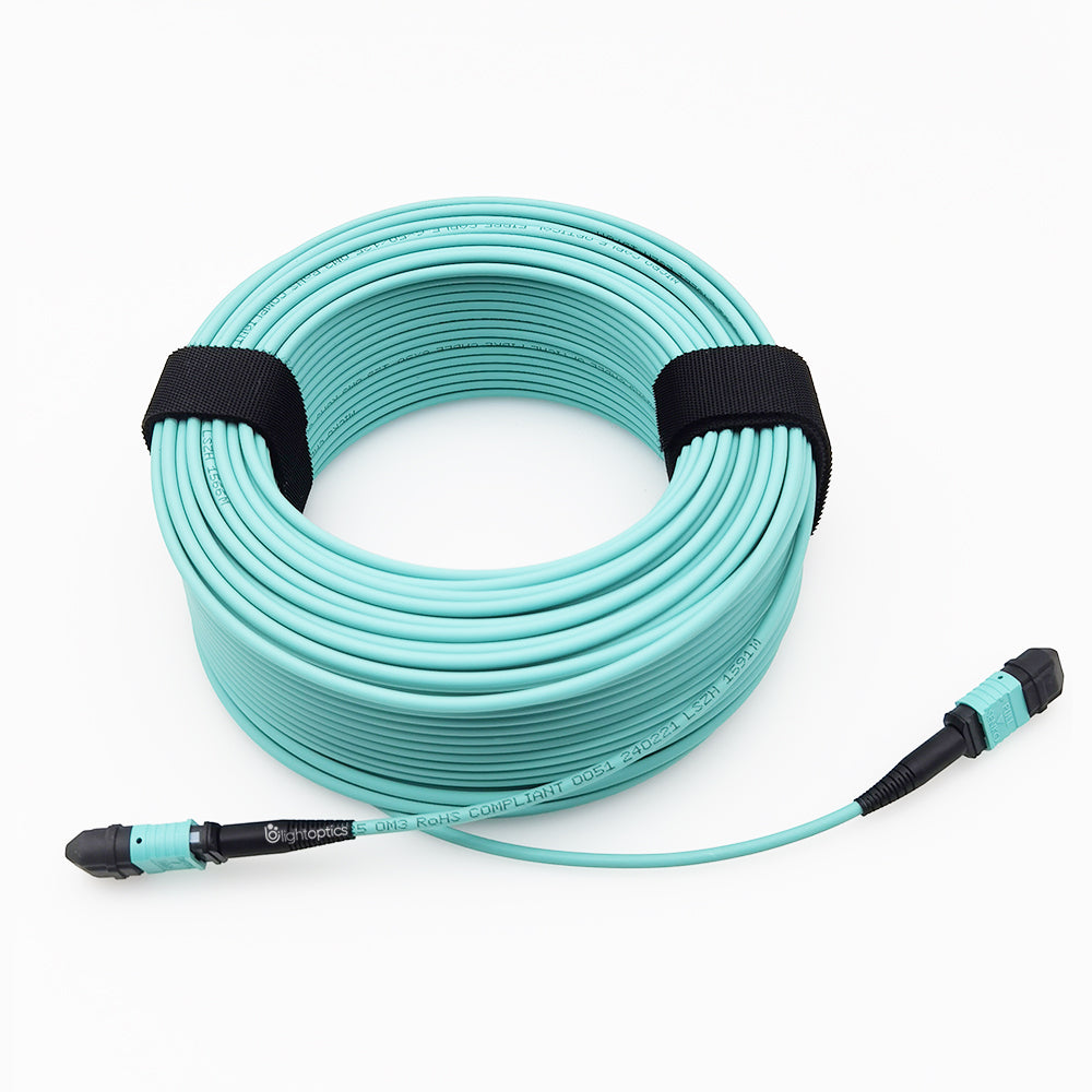 50m (164ft) MPO-16 APC Female to 2 MPO-8 UPC Female Multimode Passive Splitter Fiber Cable 50m (164ft) MPO-16 APC Female to 2 MPO-8 UPC Female Multimode Passive Splitter Fiber Cable