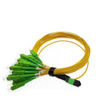 24 Fibers MPO/MTP APC Female to LC/SC/FC/ST Singlemode 9/125 Fiber Breakout Cable