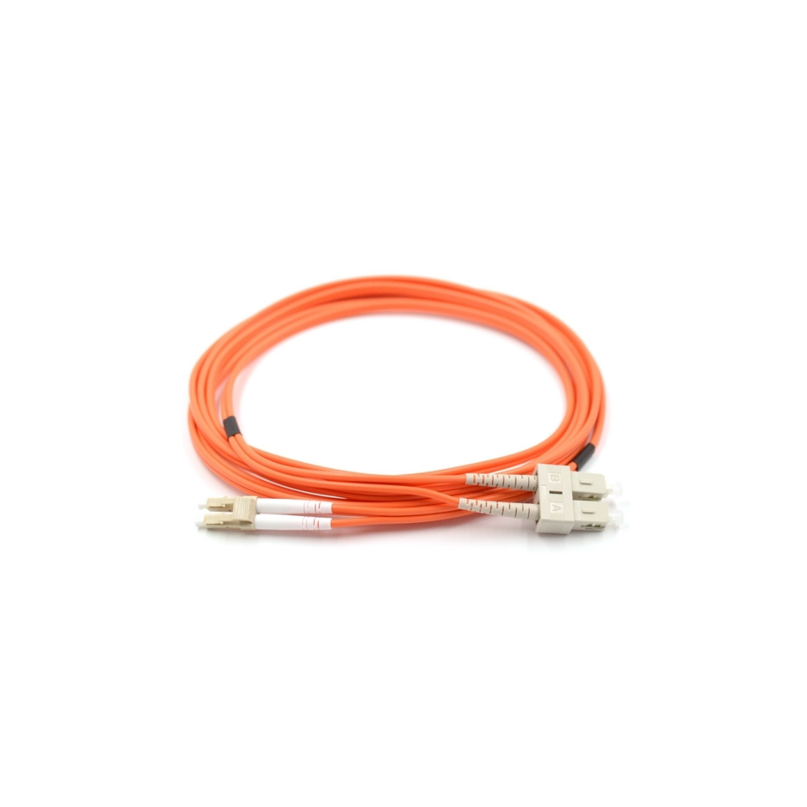 LC UPC to SC UPC Duplex OM1 Multimode PVC (OFNR) 2.0mm Fiber Optic Patch Cable	