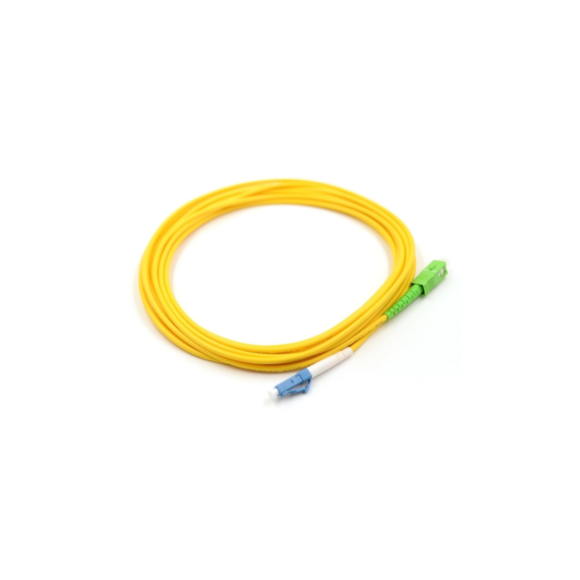 LC APC to SC APC Simplex OS2 Single Mode PVC (OFNR) 2.0mm Fiber Optic Patch Cable