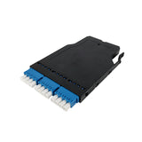 FHD18 Single mode Fiber Pigtail Spliced Cassette w/ 3x LC/UPC Quad Adapter- Blue