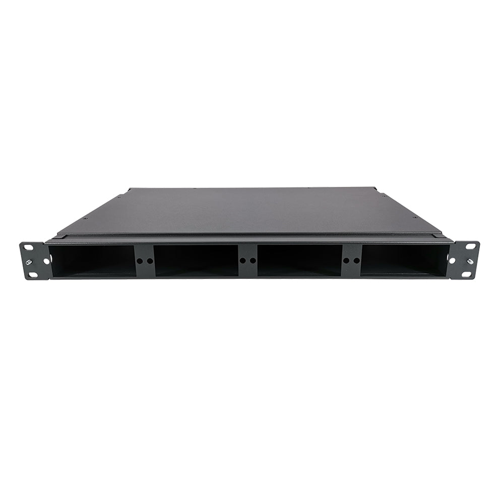 LHD4 Series Fiber Optic 1U Rack Chassis, For 4x LHD4 MPO Casstettes, Unloaded, Fixed