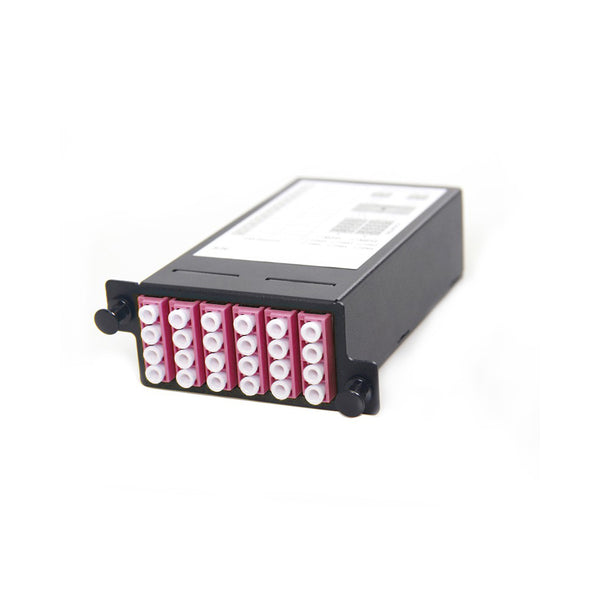 FHD5 Series MTP/MPO Cassette, 24 Fibers MTP/MPO to 6x LC Quad OM4 Mult ...