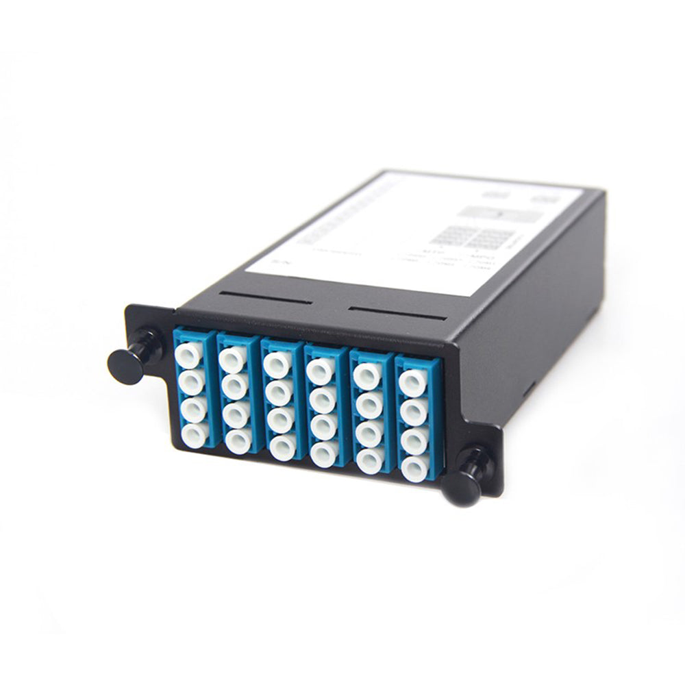 FHD5 Series MTP/MPO Cassette, 24 Fibers MTP/MPO to 6x LC Quad Singlemode 9/125