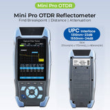 Handheld Mini OTDR Fiber Optic Reflectometer with 9 Functions VFL OLS OPM 24dB for 64km Fiber Cable Ethernet Tester