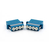LC/UPC Quad with Flange Metal mounting clip Singlemode Fiber Adapter	