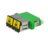 LC/APC Flip Shutter Quad Singlemode with Flange with screws Fiber Adapter	