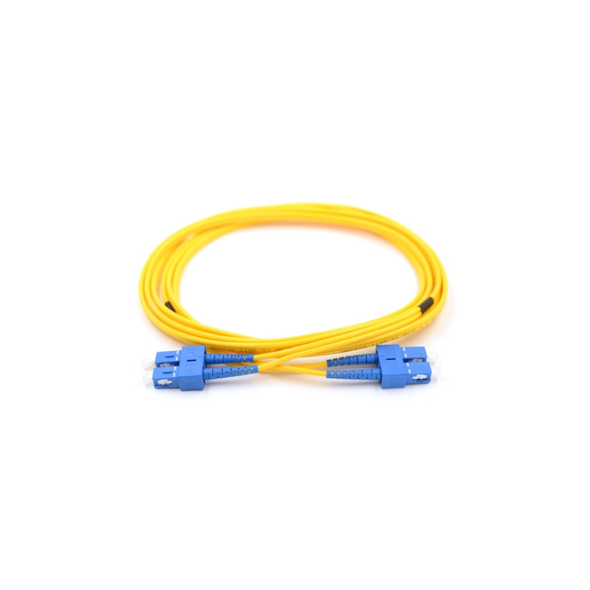 SC APC to SC APC Duplex OS2 Single Mode PVC (OFNR) 2.0mm Fiber Optic Patch Cable	