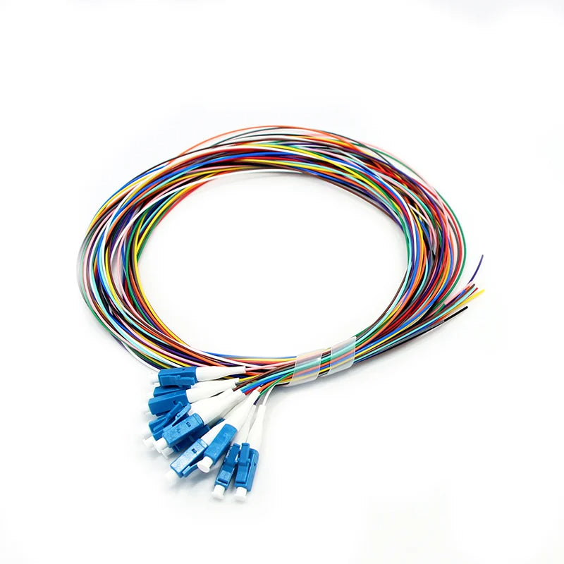 LC/UPC 12 Strand Fiber Optic Color Code Grade B Fiber Optic Pigtail Single Mode (G652D/G657A1/G657A2)